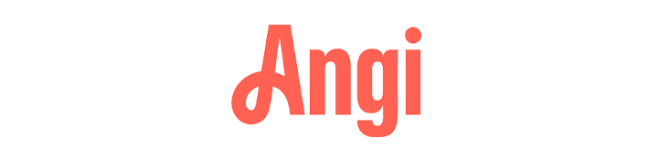 Angi logo in stylized red script typography.