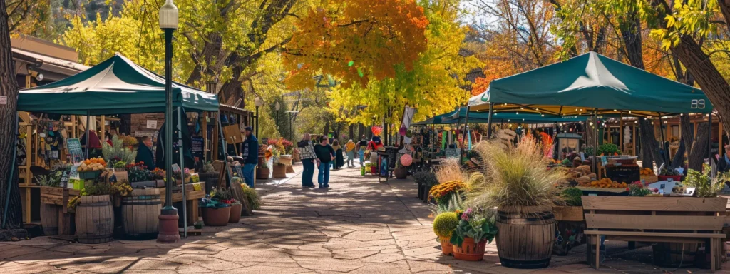 capturing the vibrant colors and aromas of a bustling farmers' market near talking rock prescott.