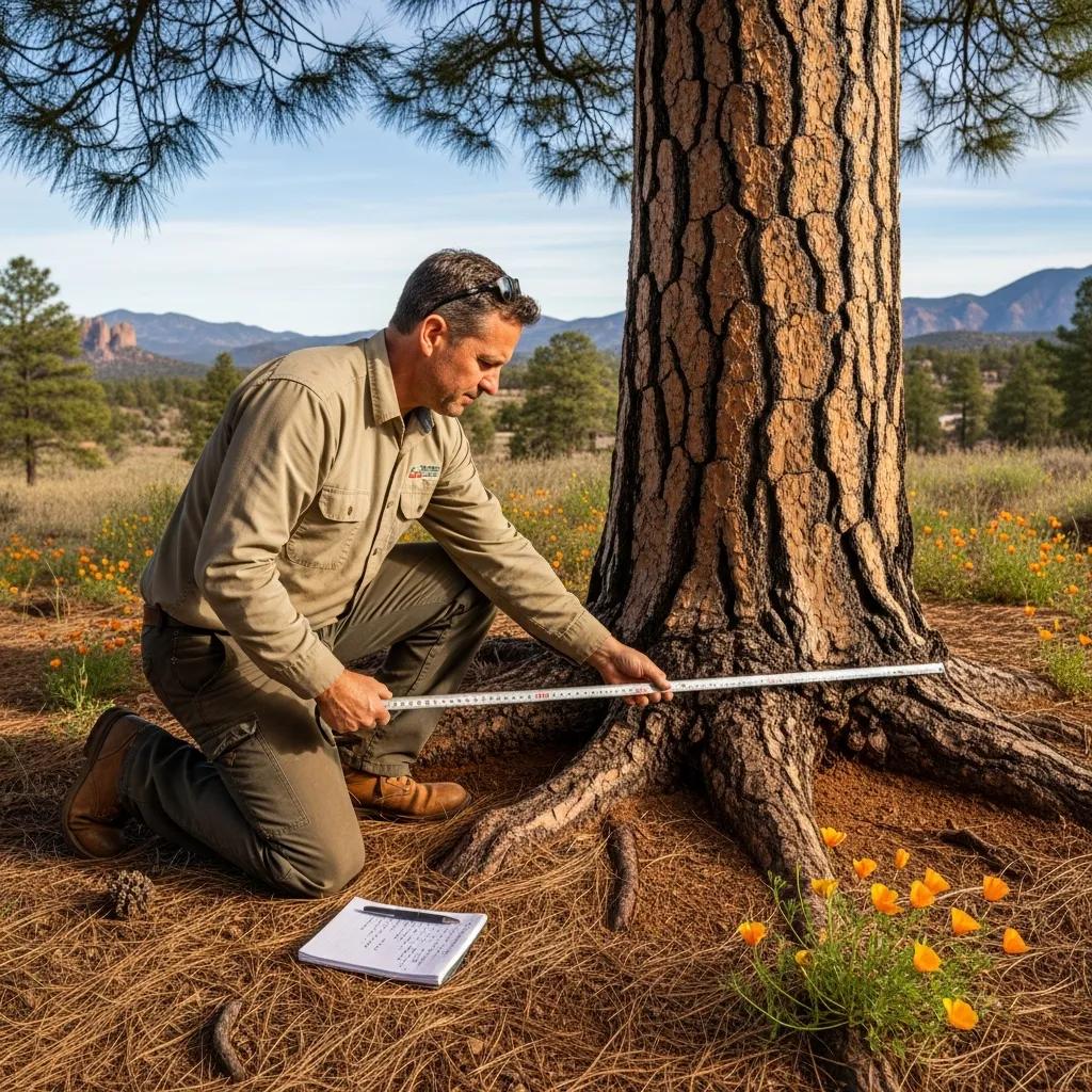 Prescott arborist inspecting a tree