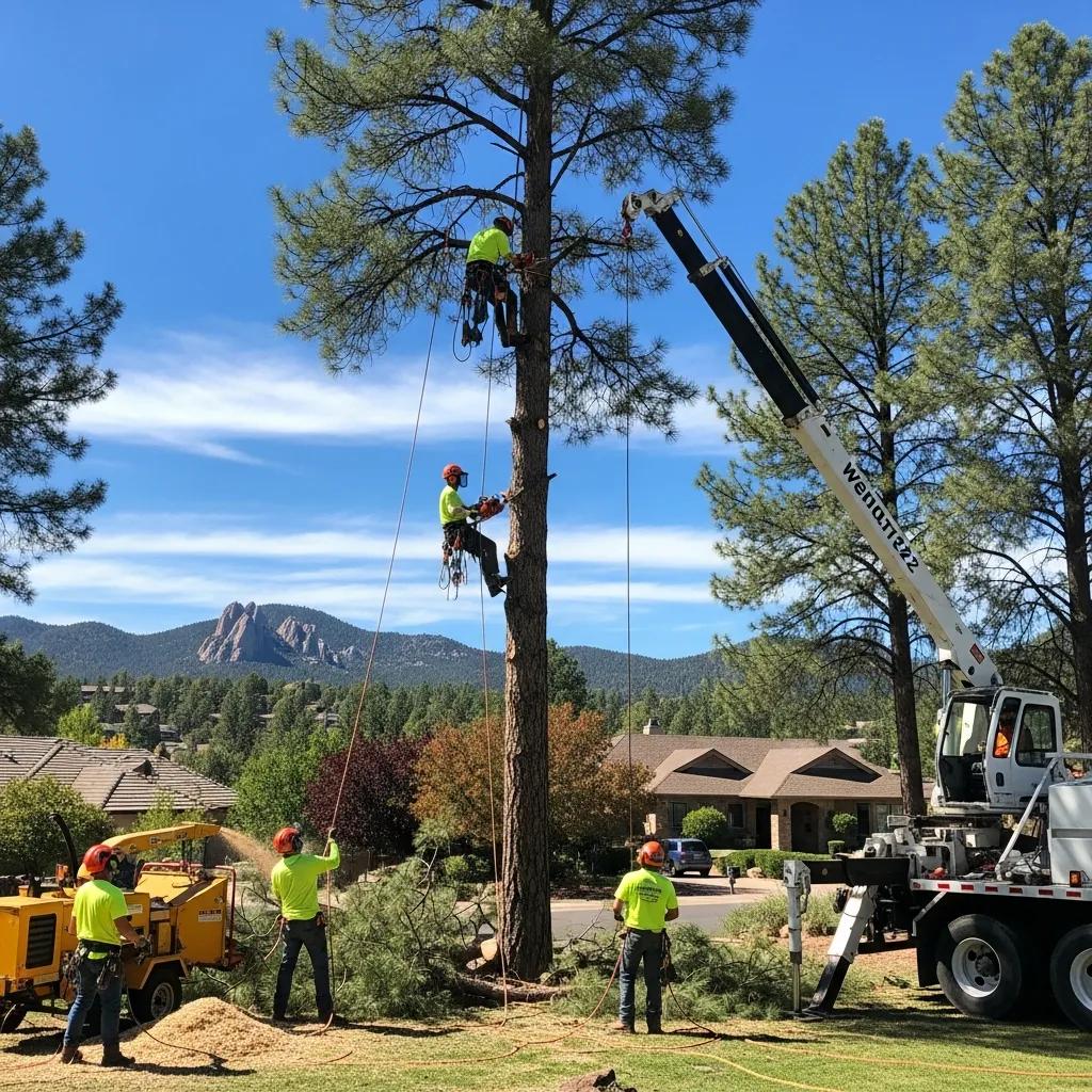 Professional tree removal crew working safely in Prescott, AZ