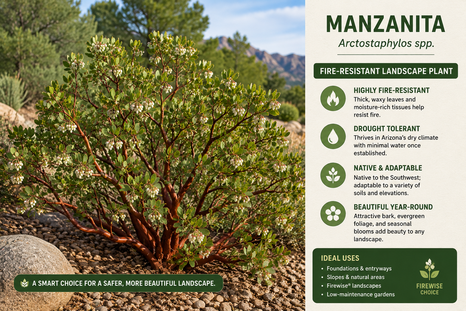 Manzanita plant - fire resistant landscape plant