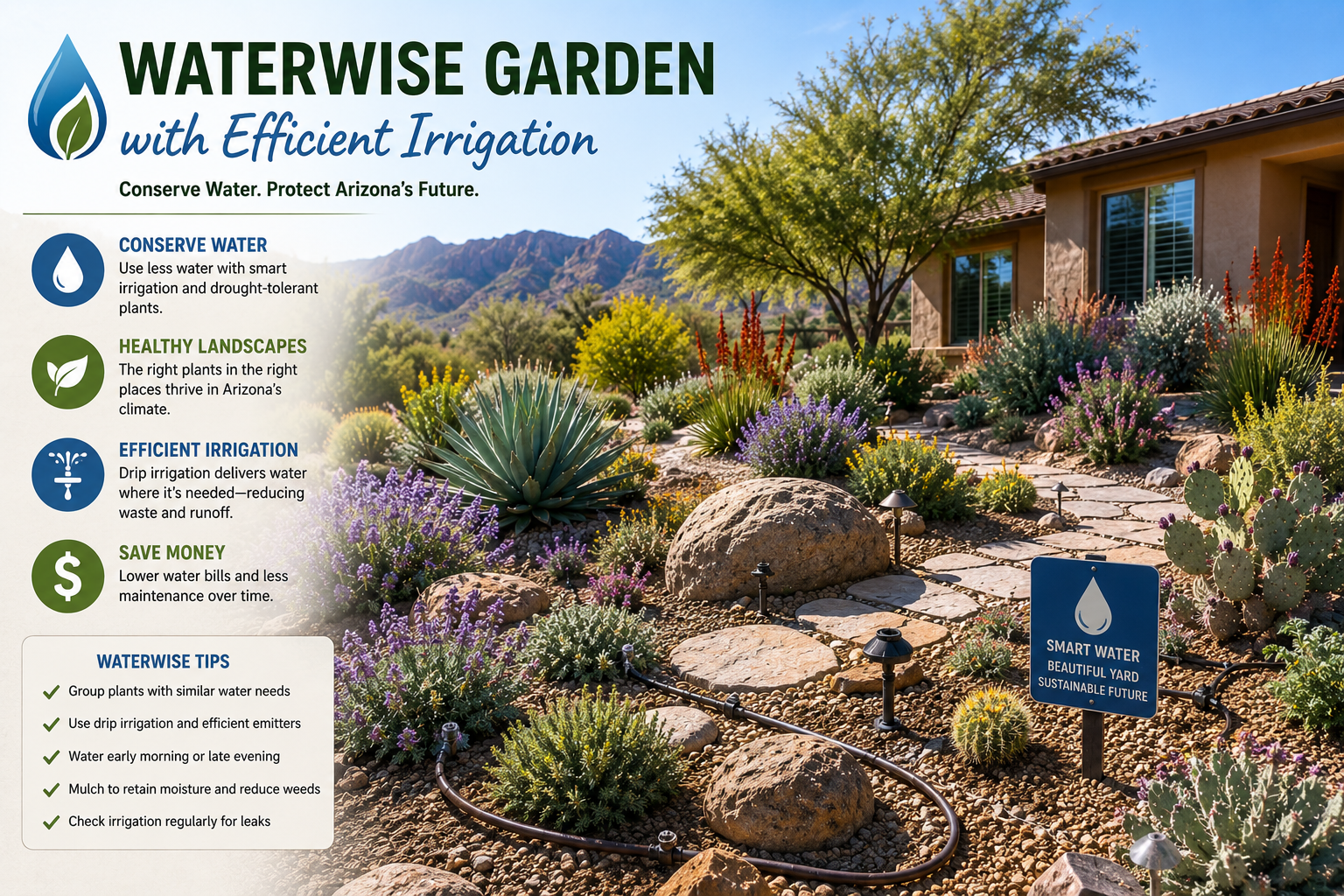 Waterwise Garden with Efficient Irrigation