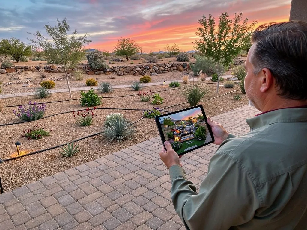 Side-by-side hardscape and native planting design showing durable, drought-tolerant materials