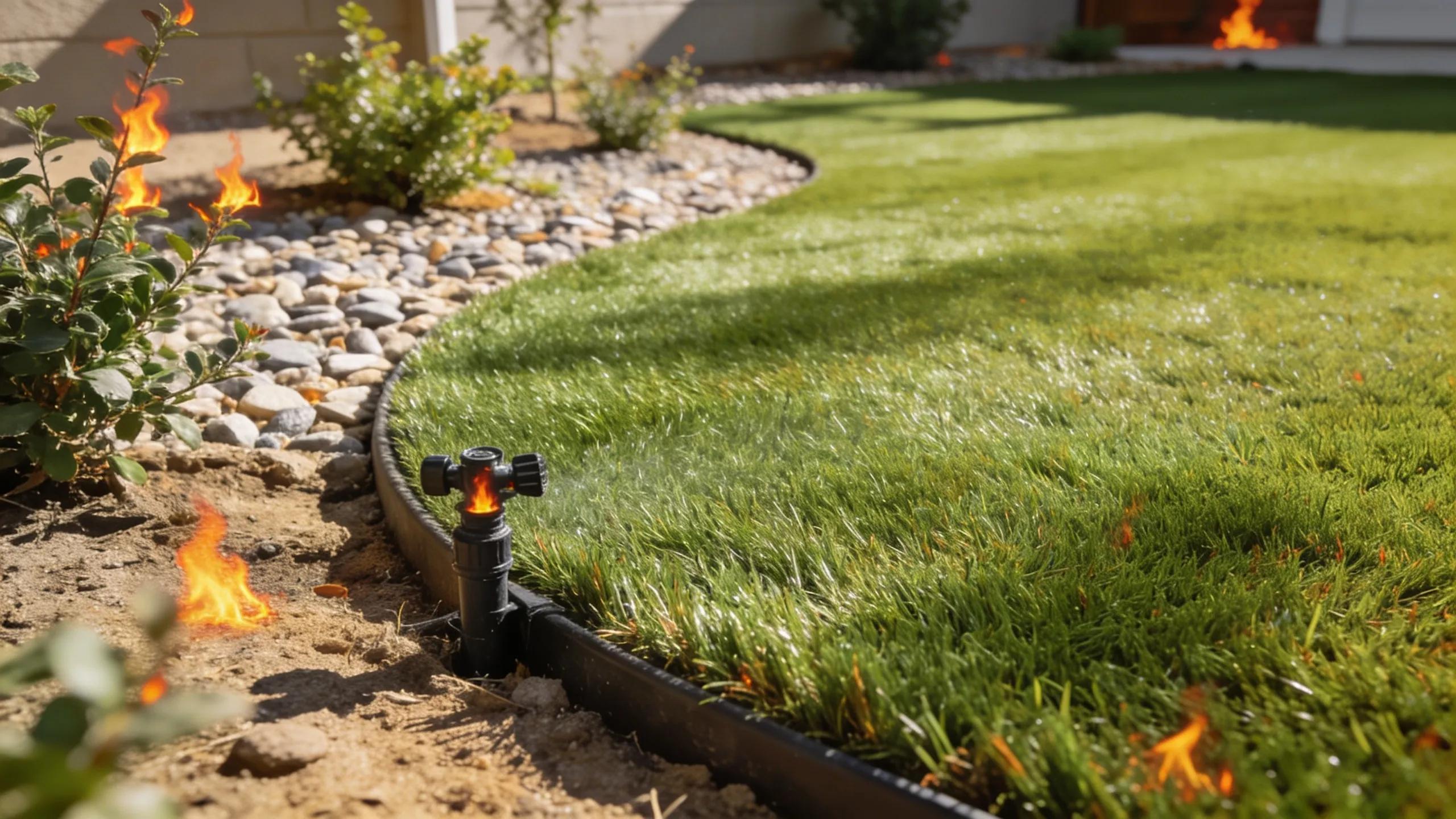 Fire-resistant artificial turf enhancing landscape durability and conserving water