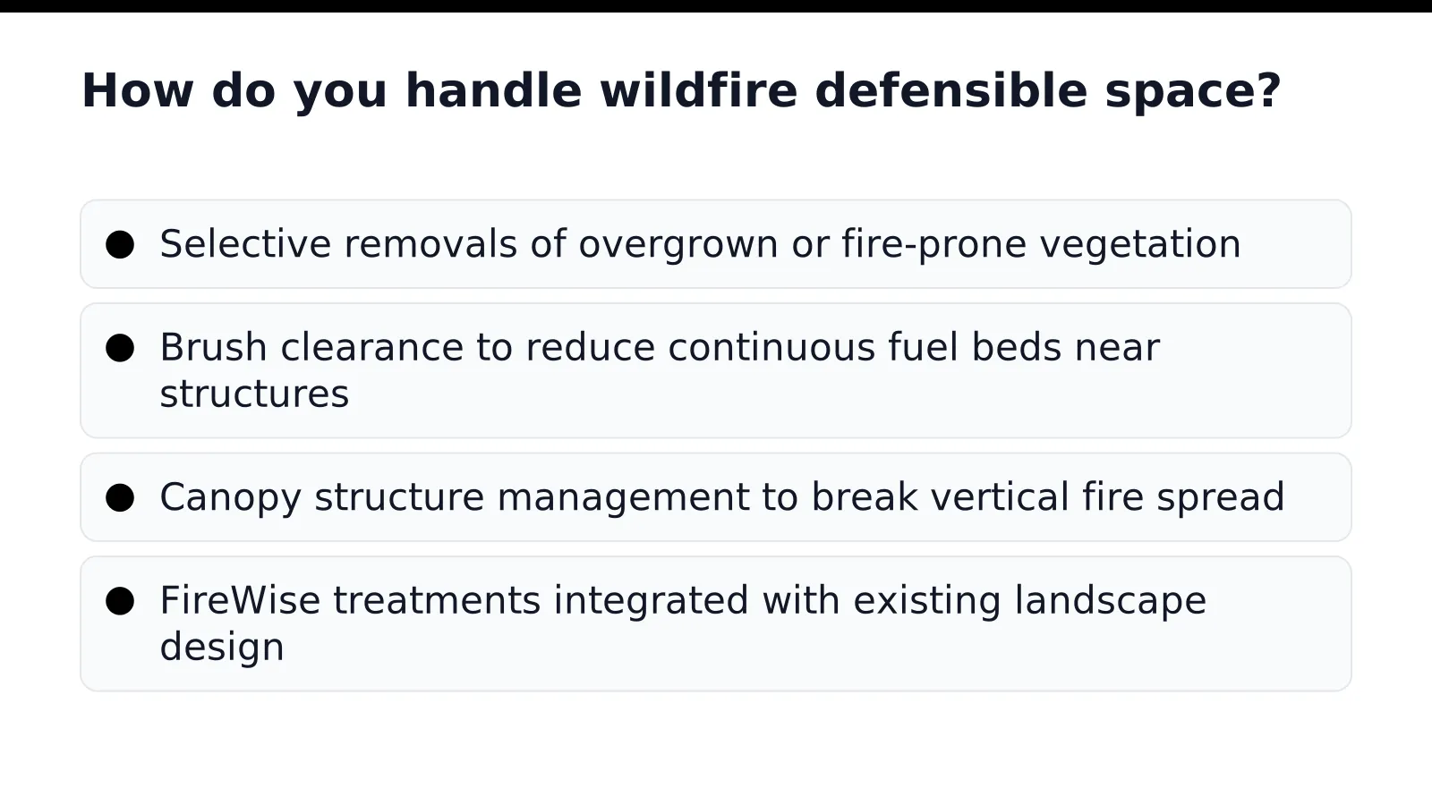 Brush clearance and defensible space around a Verde Valley home